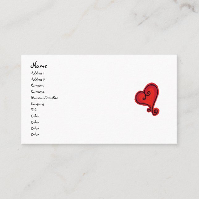 Cartão de visita do CORAÇÃO do ROLO (Frente)