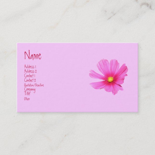 Cartão de visita do cosmos (Frente)