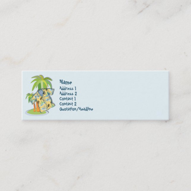 Cartão de visita do costume da camisa havaiana do (Frente)