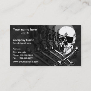 Cartão de visita do crânio do pirata & do modelo