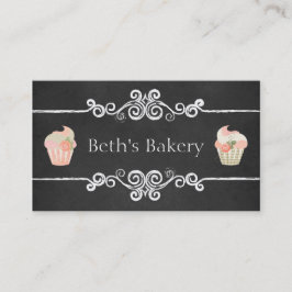 Cartão de visita do cupcake da padaria do quadro