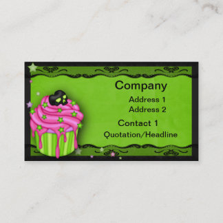 Cartão de visita do cupcake do crânio