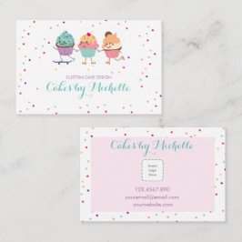 Cartão de visita do cupcake para sopradores