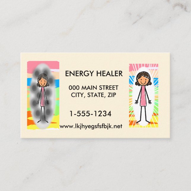 Cartão de visita do curandeiro da energia 100 (Frente)
