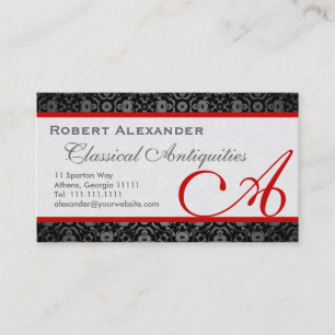Cartão de visita do damasco do cavalheiro elegante