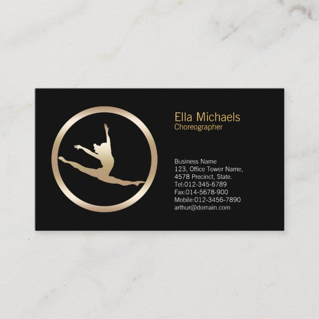Cartão de visita do Dancer do Ícone do Dancer Leap (Frente)