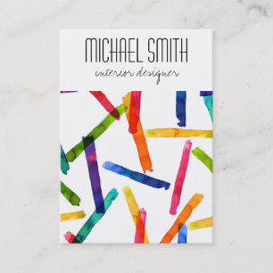Cartão de visita do Designer de Interior Colorido 