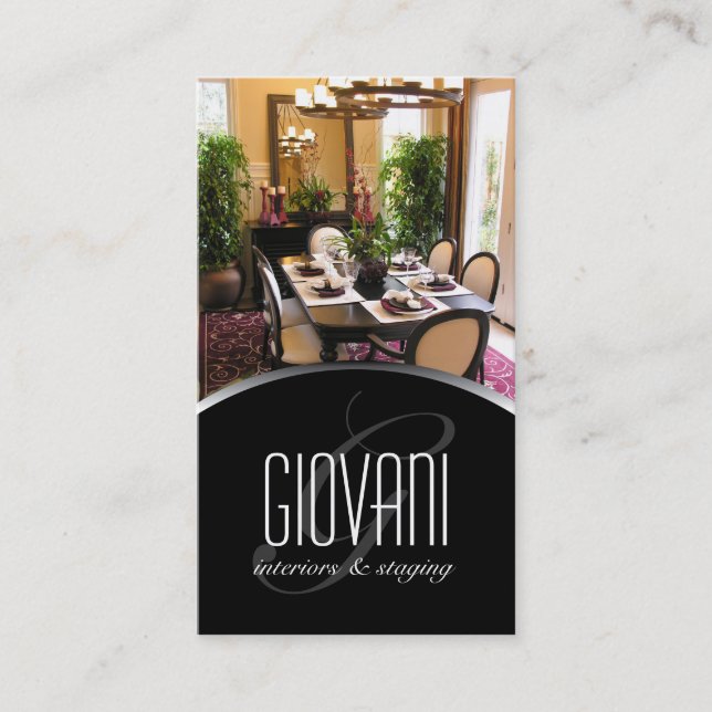 Cartão de visita do designer de interiores (Frente)