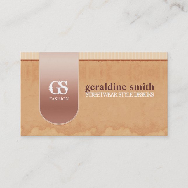 Cartão de visita do Designer de Moda Grunge do Est (Frente)