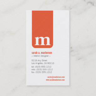 Cartão de visita do Designer de Monogramas Simple