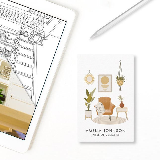 Cartão de visita do Designer Interior (Criador carregado)