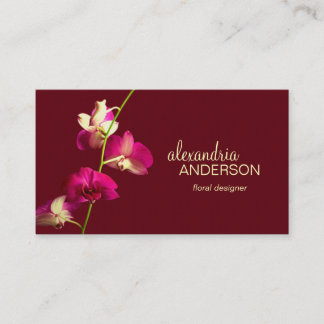 Cartão de visita do Designer Orquídeo Rosa Elegant