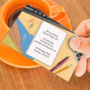 Cartão de visita do Diretório de Trabalho de Conta