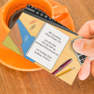 Cartão de visita do Diretório de Trabalho de Conta