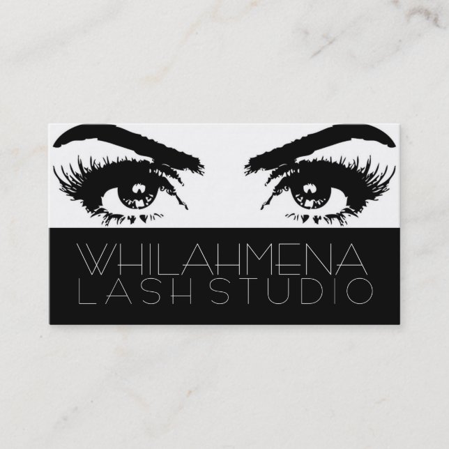 Cartão de visita do Eyelash Extensions Studio (Frente)