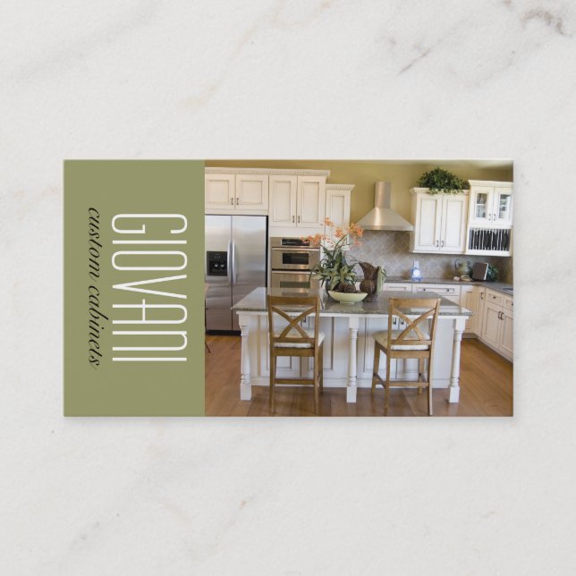 Cartão de visita do fabricante de armário feito (Frente)