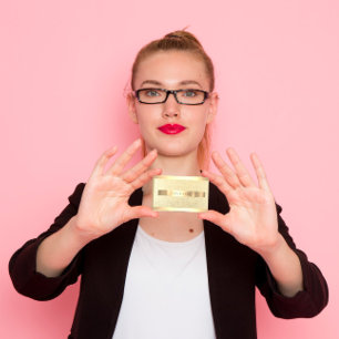 Cartão De Visita Do falso metálico Dourado do quadro de Champaigne