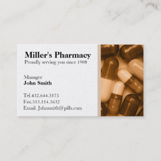 Cartão de visita do farmacêutico da farmácia