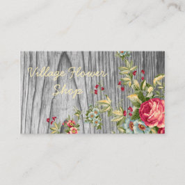 Cartão de visita do florista do vintage com rosas