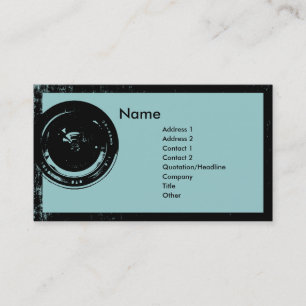 Cartão de visita do fotógrafo da objectiva