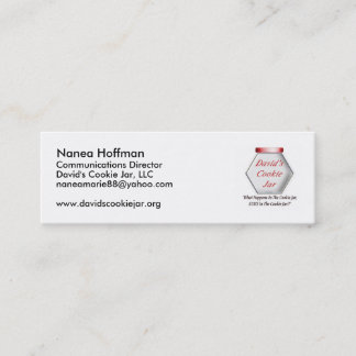 Cartão de visita do frasco de biscoito