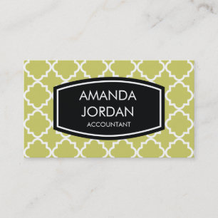 Cartão de visita do fundo de Quatrefoil - azeitona