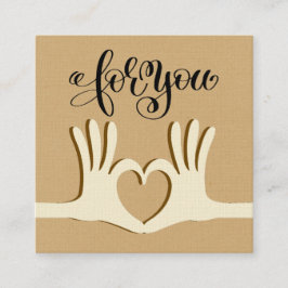 Cartão de visita do gabinete de presentes para mão