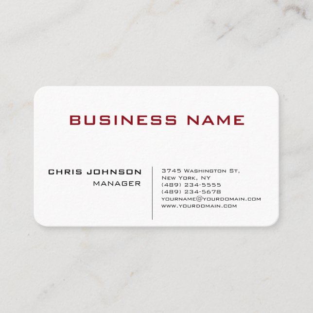 Cartão de visita do Gestor Chic Único (Frente)