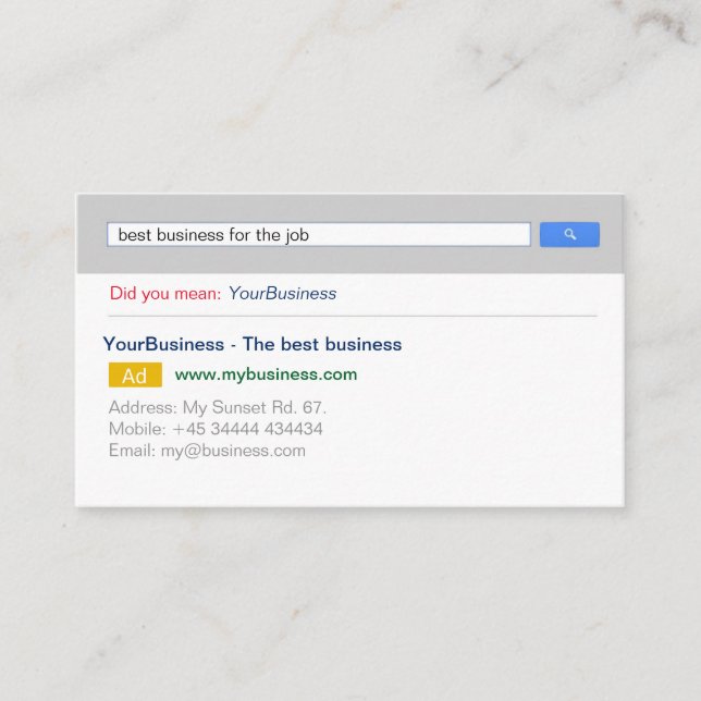 Cartão de visita do Google personalizável profissi (Frente)