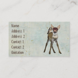 Cartão de visita do Grunge da jovem corça & da