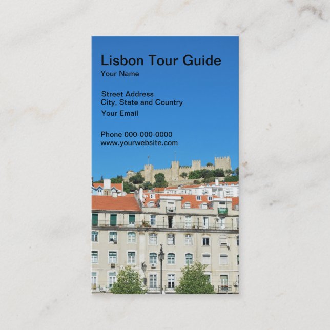 Cartão de visita do guia turística de Lisboa (Frente)