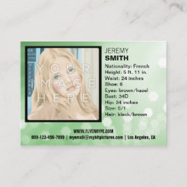 Cartão de visita do Headshot do fulgor do verde da