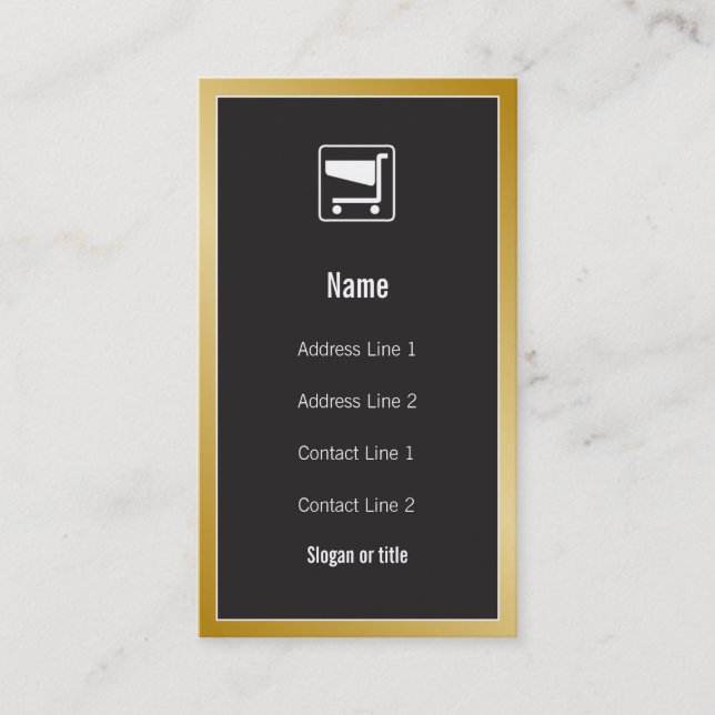 Cartão de visita do ícone do carrinho de compras (Frente)