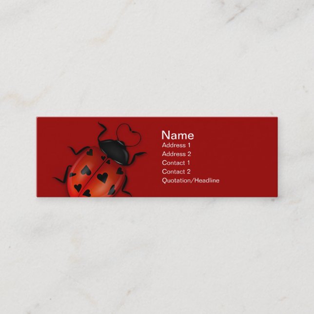 Cartão de visita do inseto do amor (Frente)