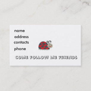 cartão de visita do inseto dos miúdos…