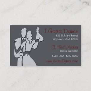 Cartão de visita do instrutor da dança de salão