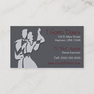 Cartão de visita do instrutor da dança de salão de