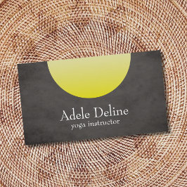 Cartão de visita do Instrutor Yoga Amarelo da cinz