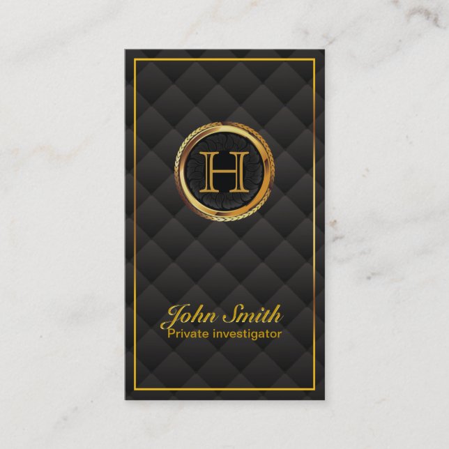 Cartão de visita do Investigador do Monograma Dour (Frente)