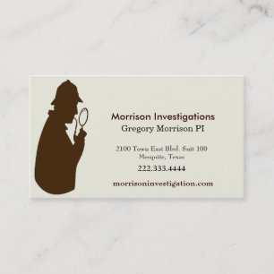 Cartão de visita do investigador privado de Brown