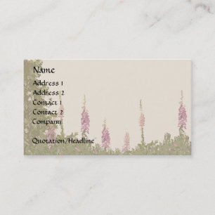 Cartão de visita do jardim do Foxglove