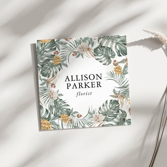 Cartão de visita do Jardineiro Florista de Folha V (Criador carregado)