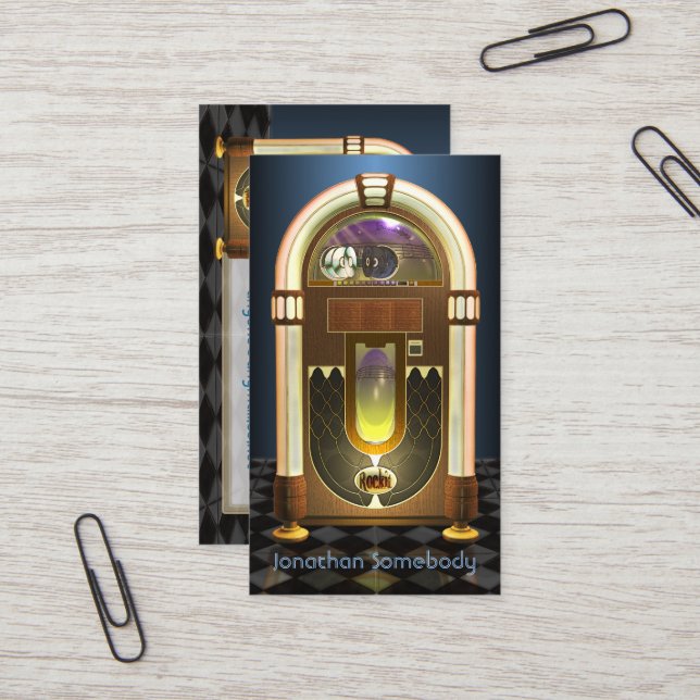 Cartão de visita do jukebox (Frente/Verso In Situ)