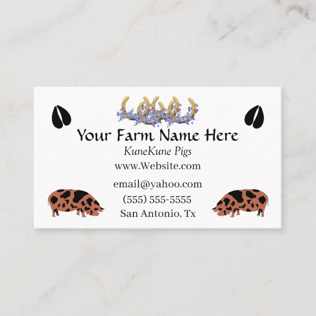 Cartão de visita do Kune Pig (Frente)