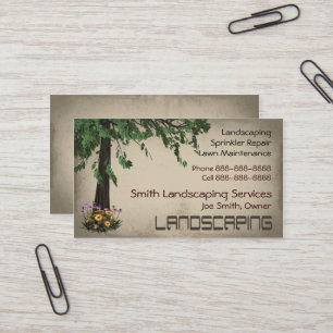 Cartão de visita do Landscaping Lawn Care Services