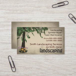 Cartão de visita do Landscaping Lawn Care Services