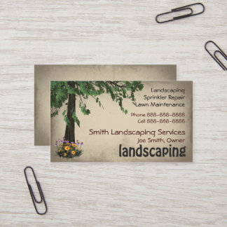 Cartão de visita do Landscaping Lawn Care Services
