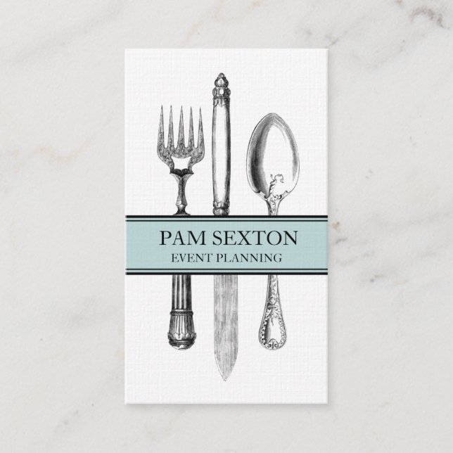 Cartão de visita do Linen do Planejador de Eventos (Frente)