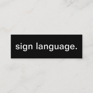 Cartão de visita do linguagem gestual