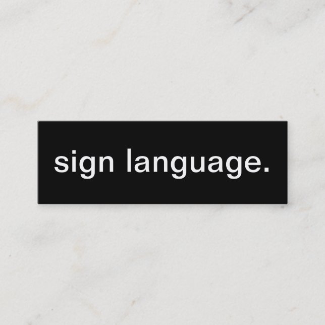 Cartão de visita do linguagem gestual (Frente)